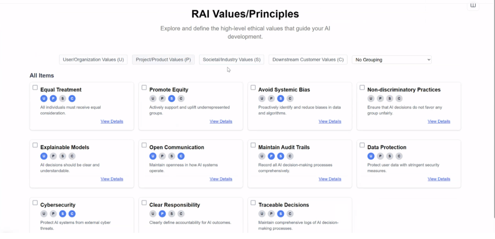 Individual values view — before
