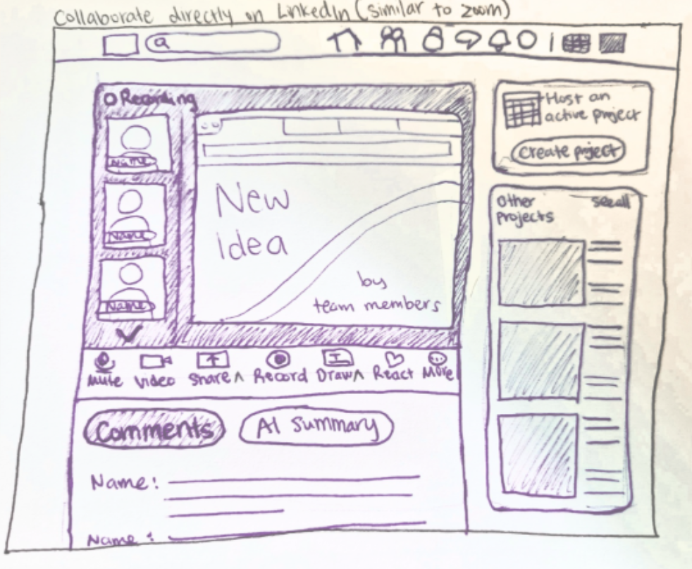 Hand-drawn wireframe sketch 2