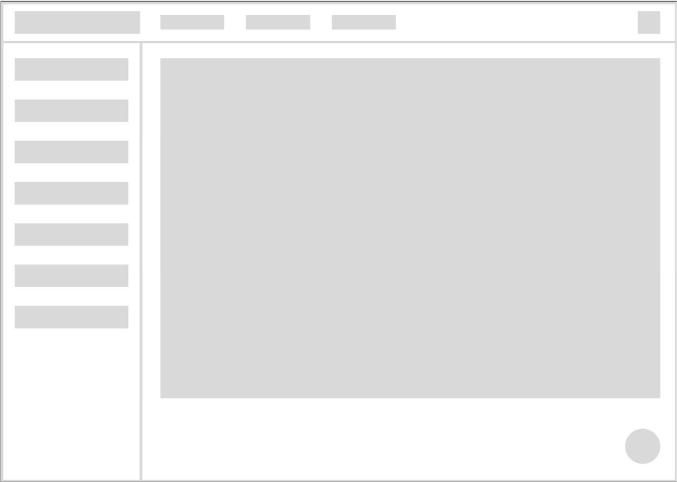 Low-fidelity dashboard wireframe early exploration for AIAL